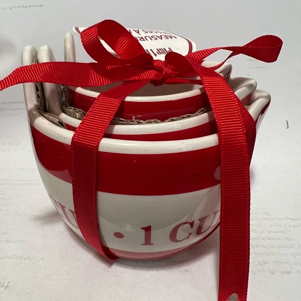 Pier 1 Red & White Measuring Cups